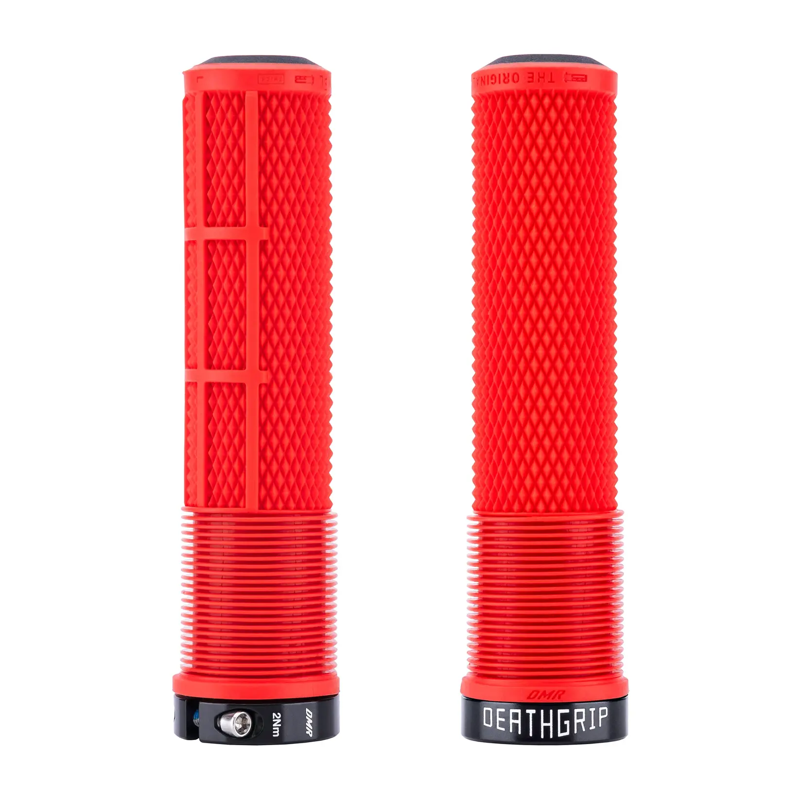 DMR DMR DeathGrip 2 Flangeless Grips - Thick, Lock-On, Red