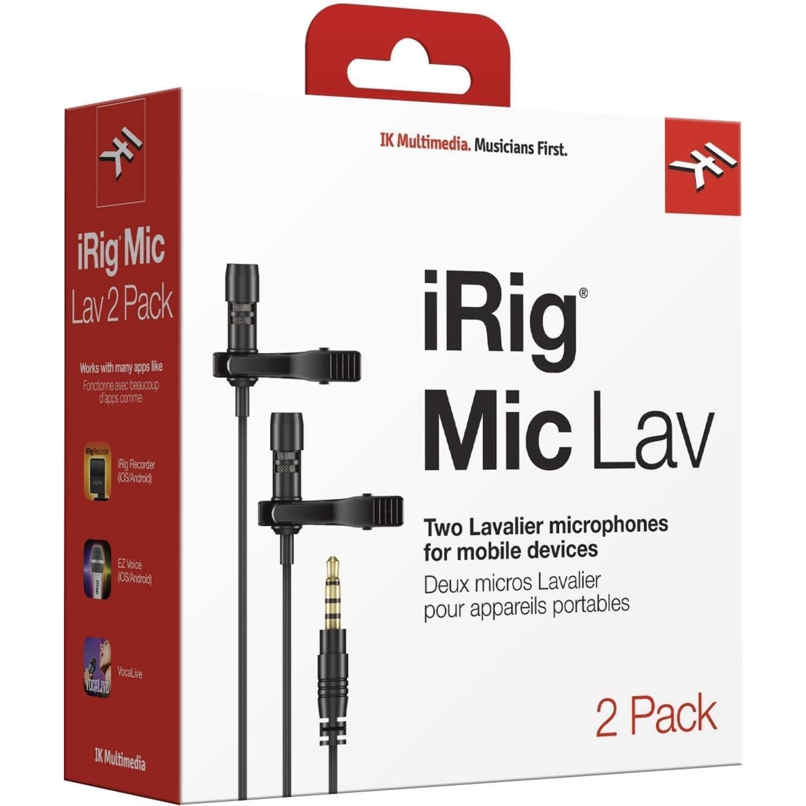 IK Multimedia IK Multimedia IP-IRIG-MICLAV2P-IN Compact Lavalier Microphone for Smartphone (2-pack)