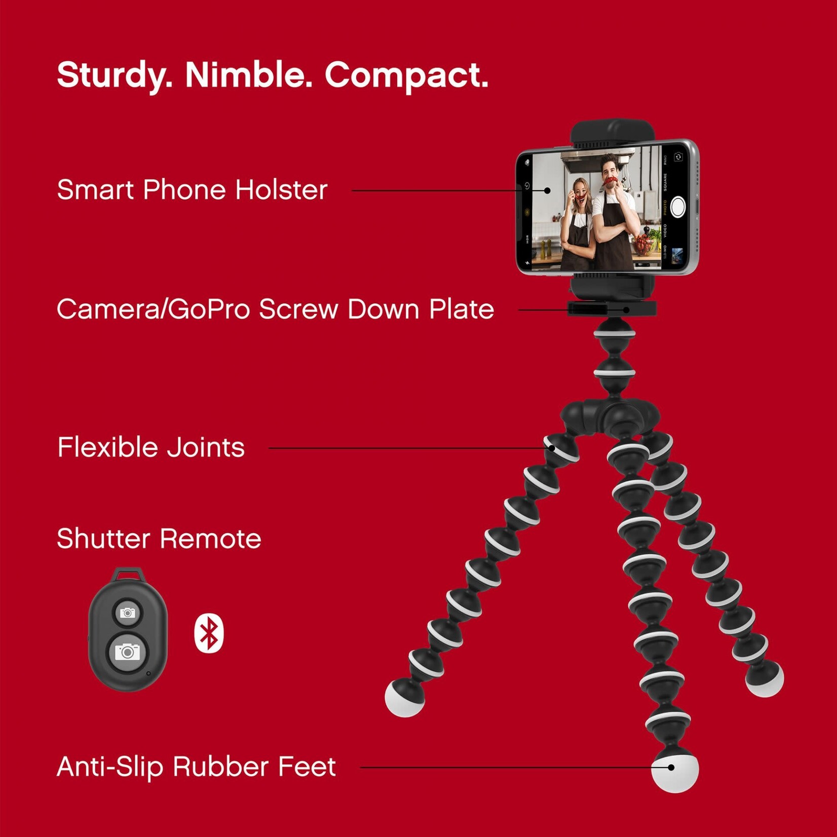 Tzumi Tzumi ON AIR Flexible Smartphone Holder Selfie Tripod with Shutter Remote