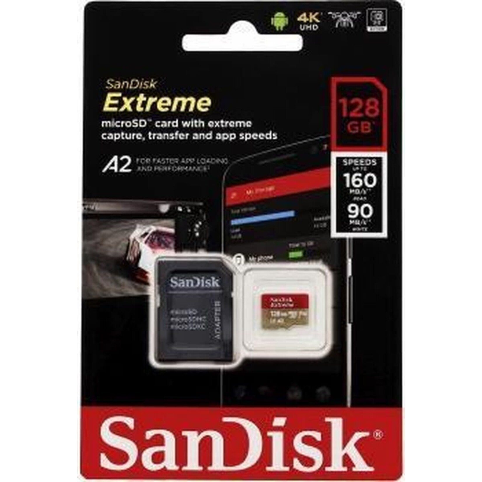SanDisk SanDisk 128GB Extreme microSDXC UHS-I Memory Card with Adapter