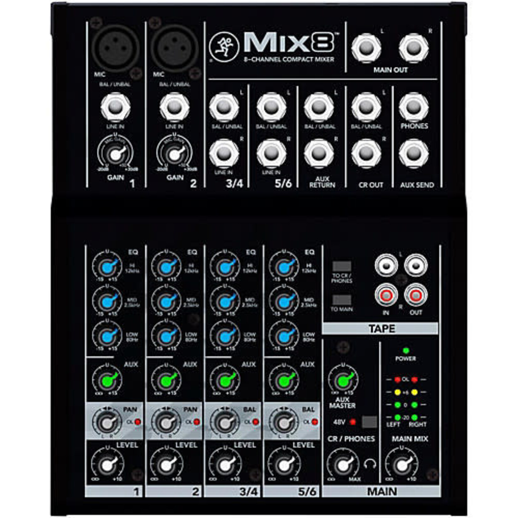 Mackie Mackie MIX8 8-Channel Mixer 120V Us