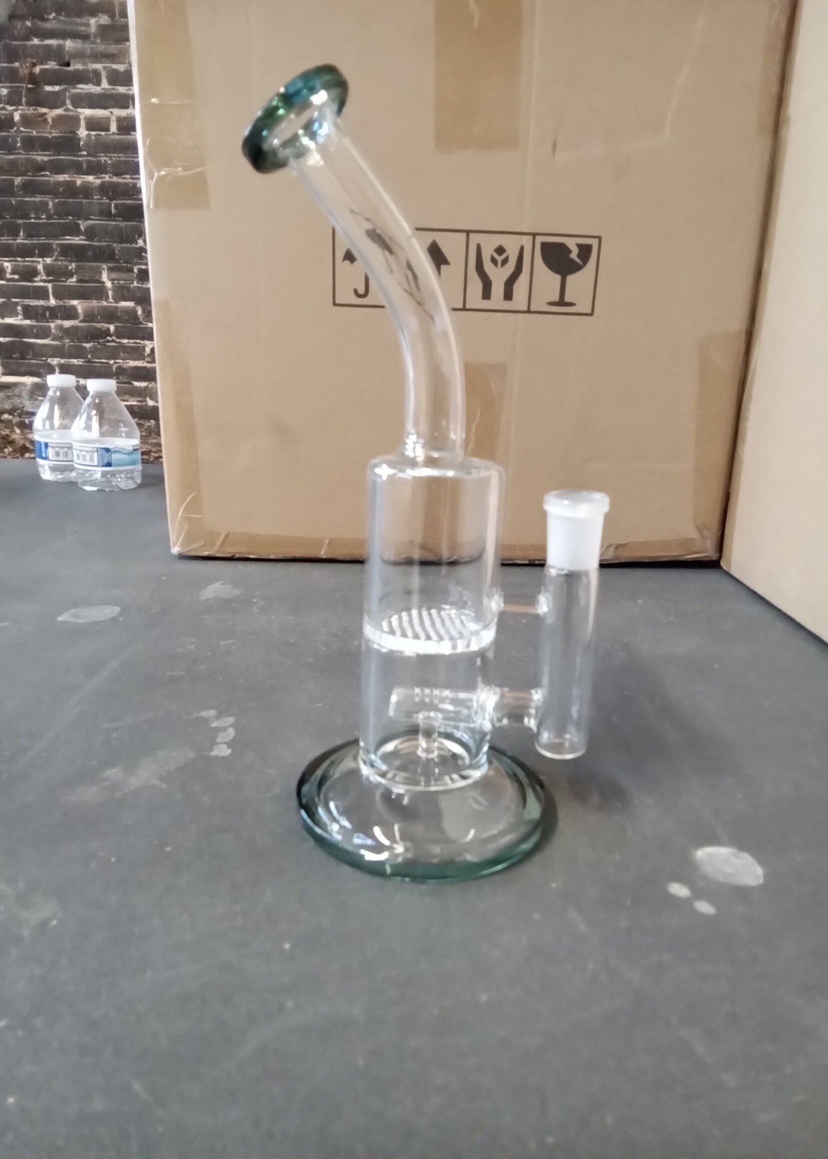 black & mild 9" Water Pipe Inline Perc w Honeycomb LZ-055