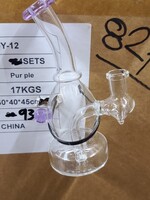 black & mild 7" Mini Rig w Marble DY-12