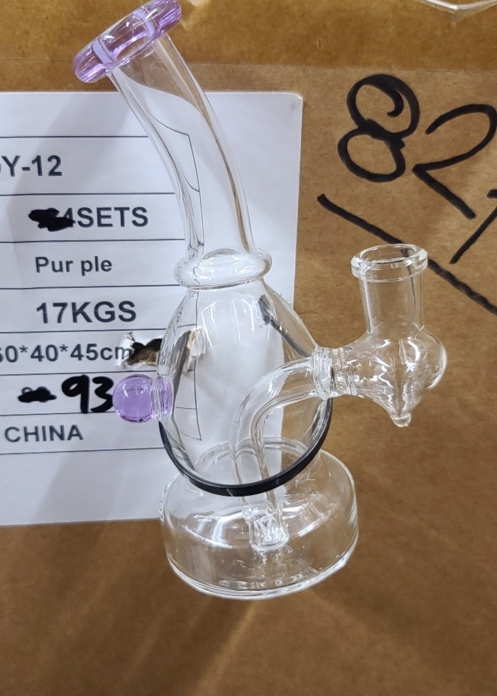black & mild 7" Mini Rig w Marble DY-12