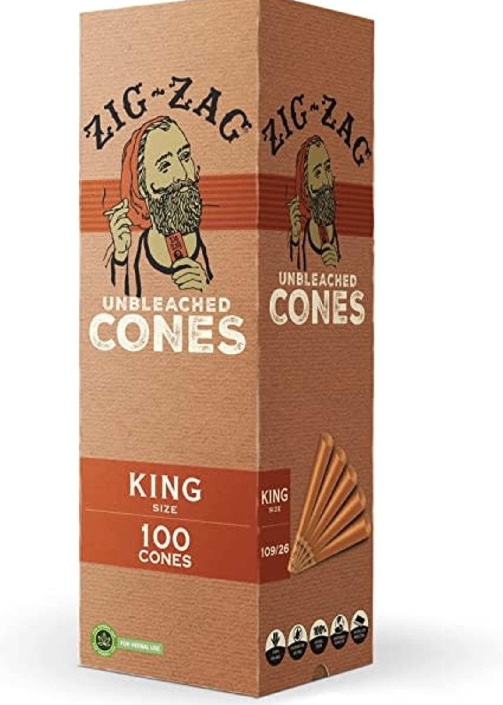 Zig-Zag Zig-Zag Unbleached Cones King Size 100ct 109/26