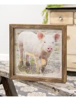 Pasture Pig Wood Frame Print