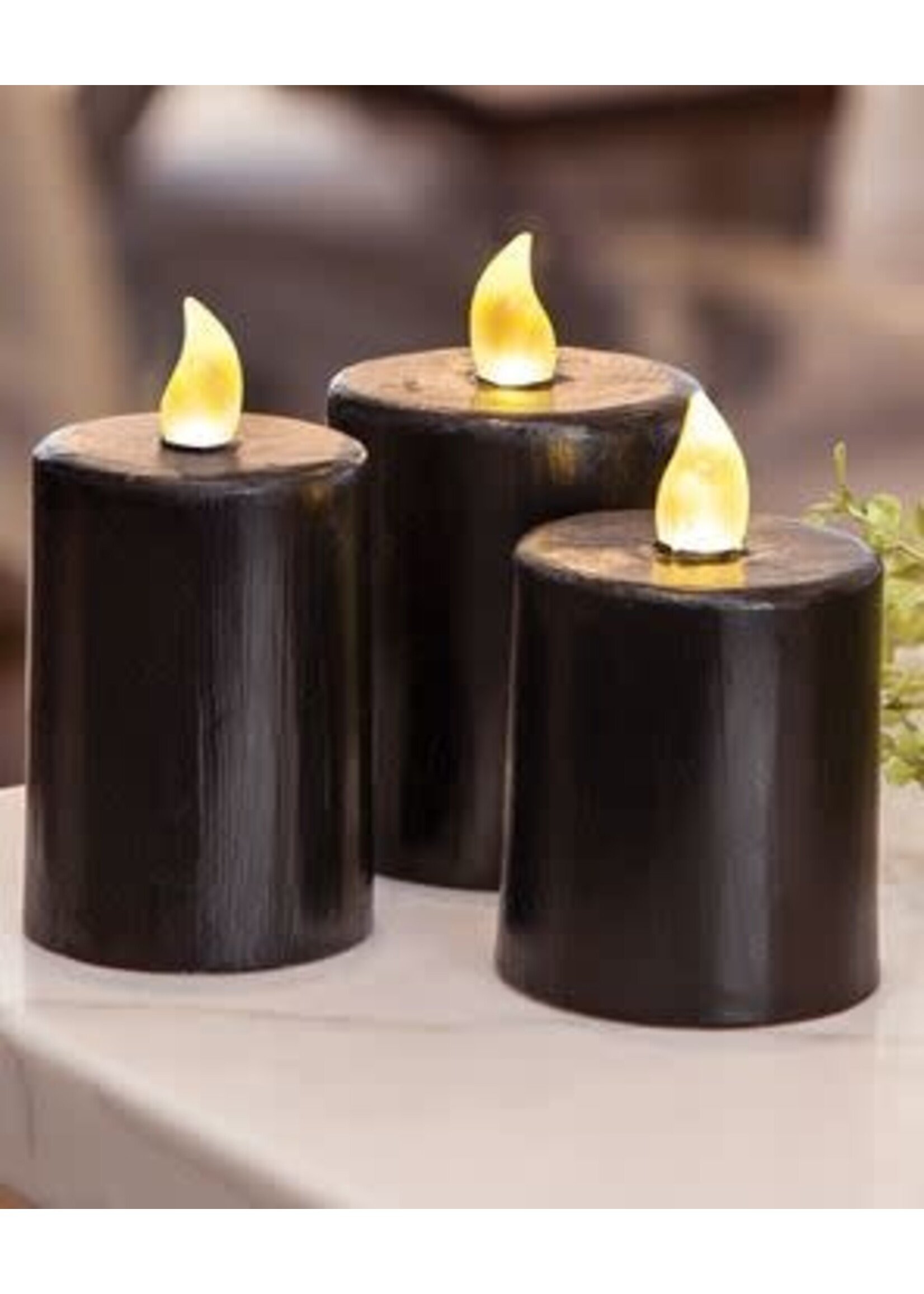 Black Gloss Pillar Candle