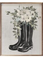 Boots with Flowers White