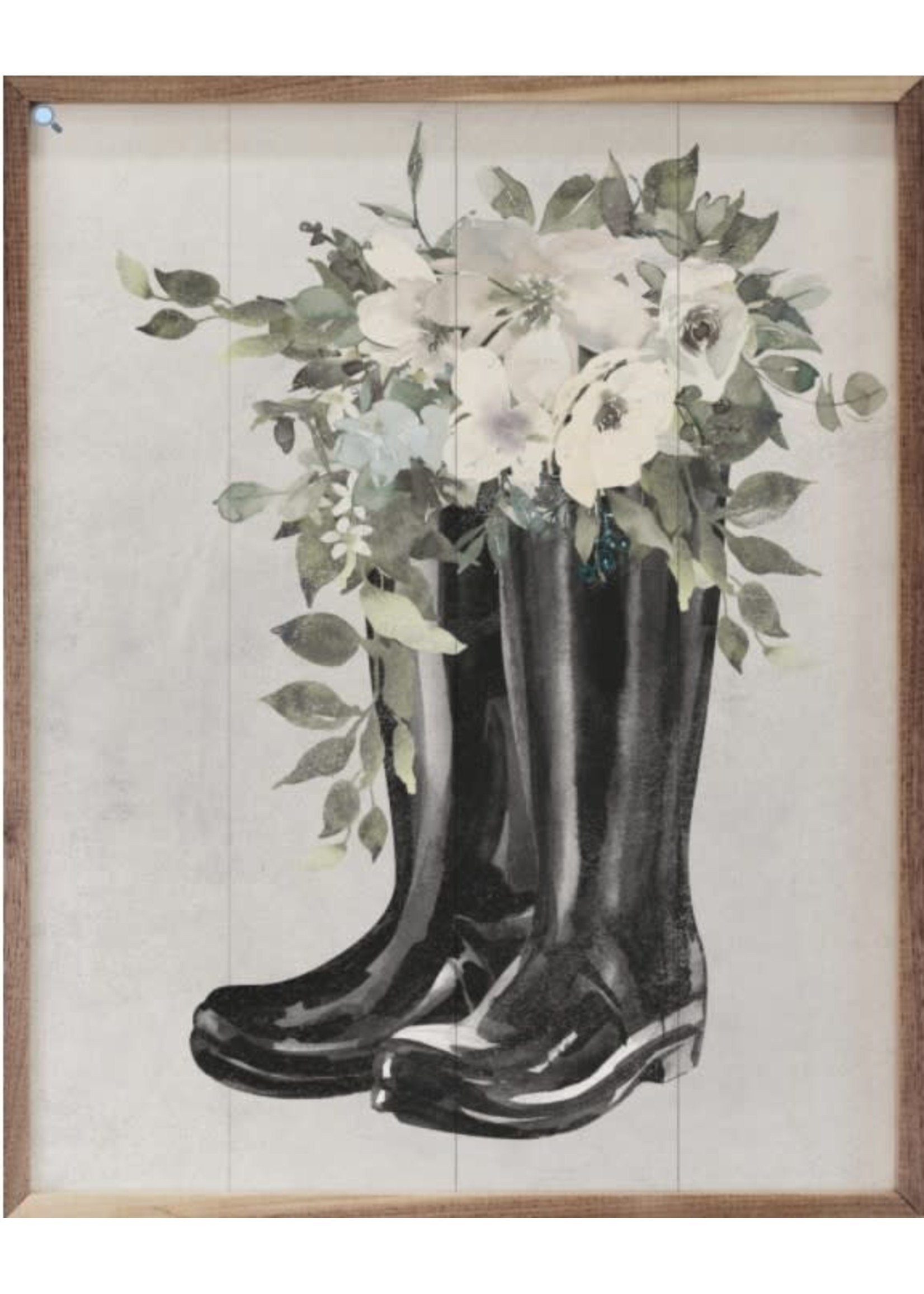 Boots with Flowers White