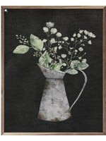 Water Pitcher and Flowers - Black