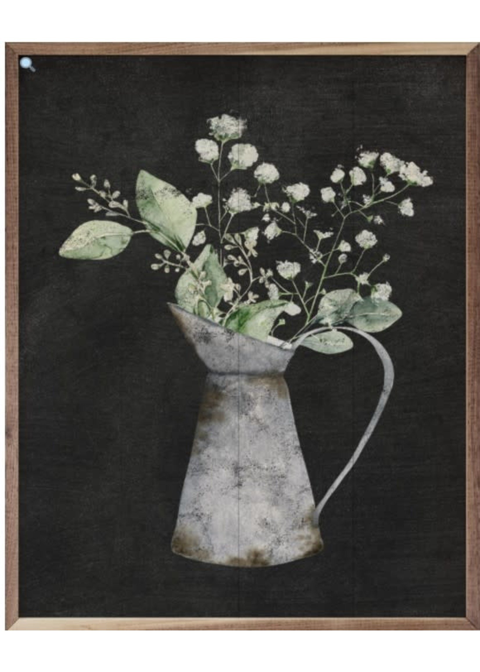 Water Pitcher and Flowers - Black