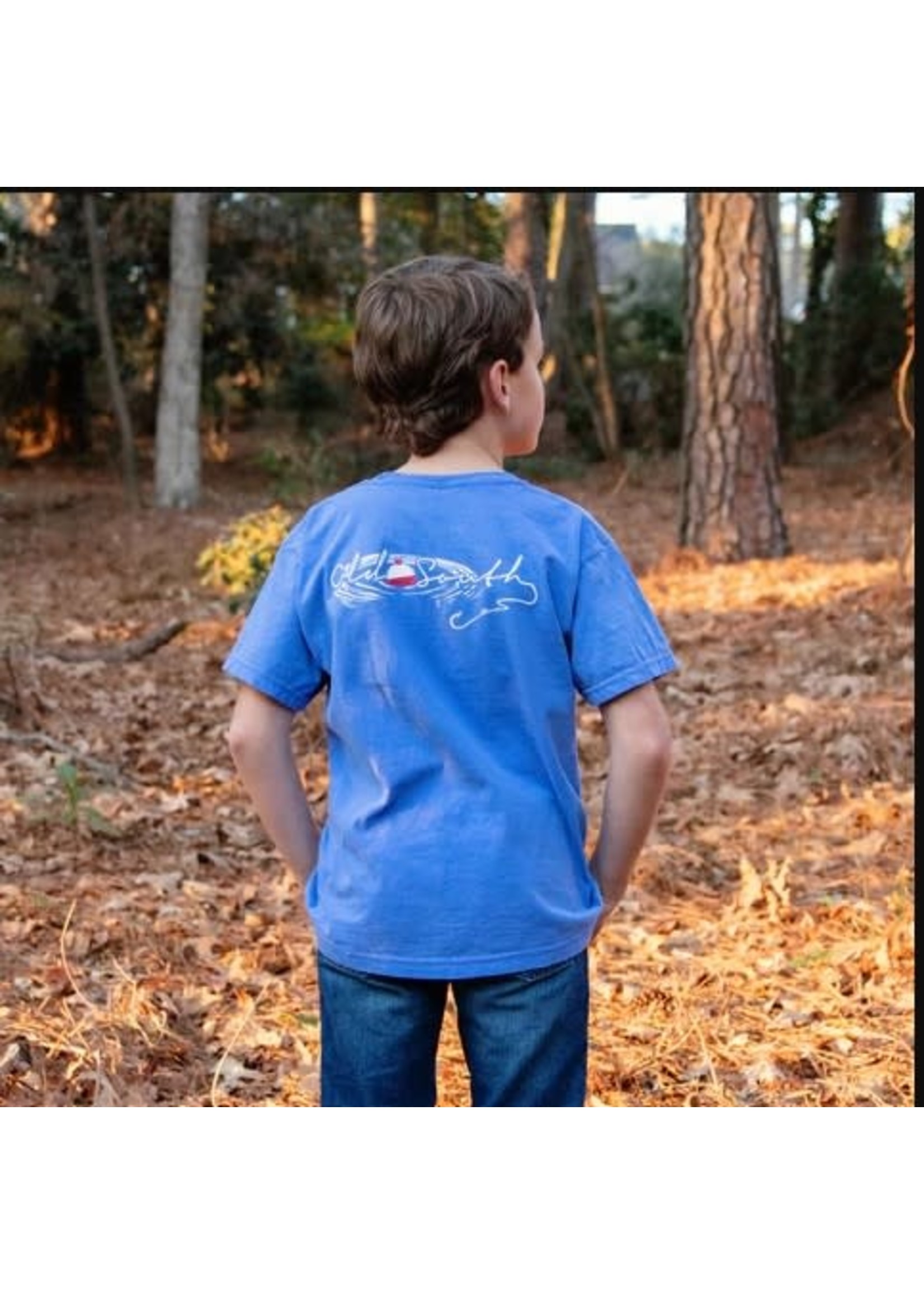 Old South Bobber and Hook Short Sleeve Flo Blue