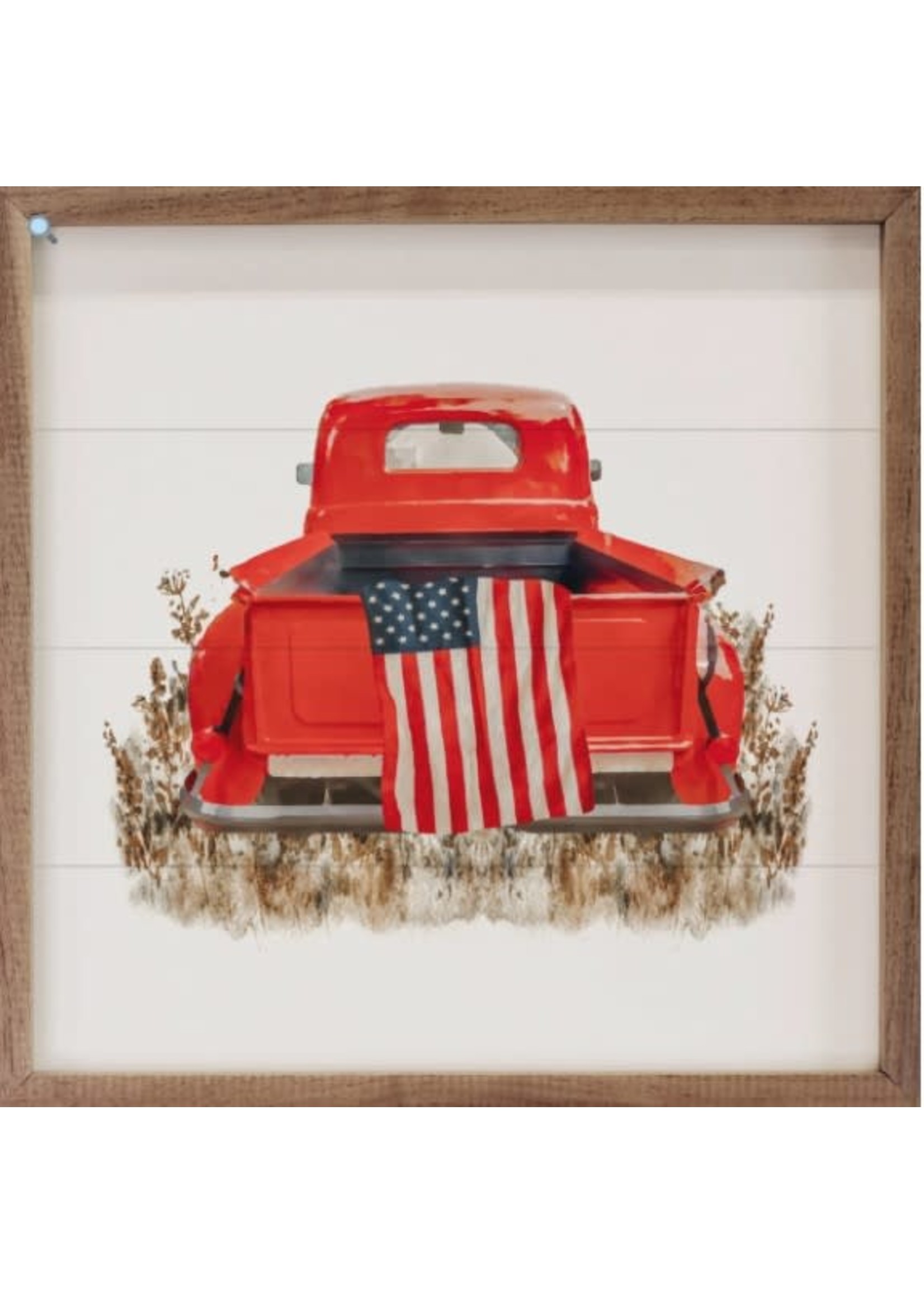 American Flag in Truck 8"x8"