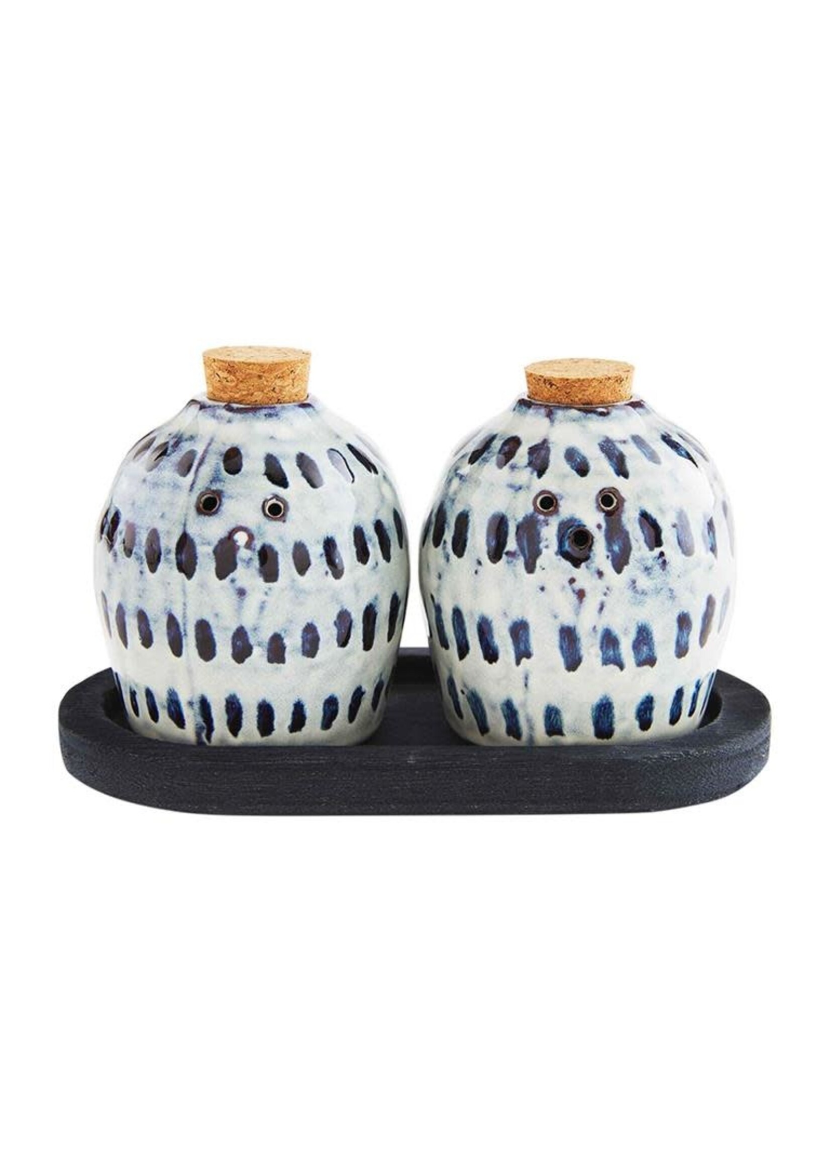 Black Reactive Salt and Pepper Shakers