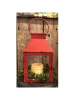 DNS Design Red Distressed Candle Lantern