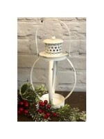 DNS Design White Distressed Round Lantern