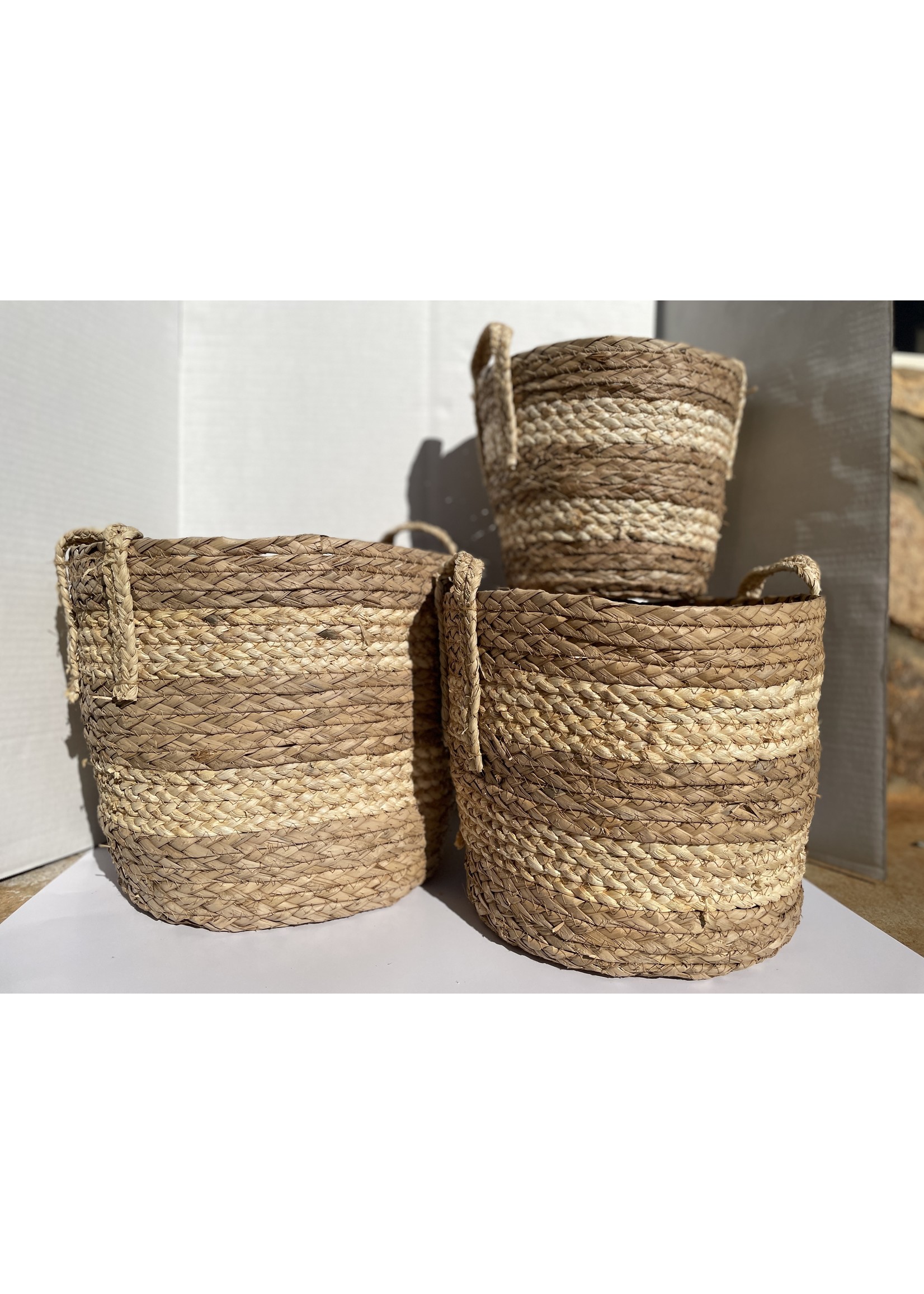 Woven Straw Baskets 3 Set