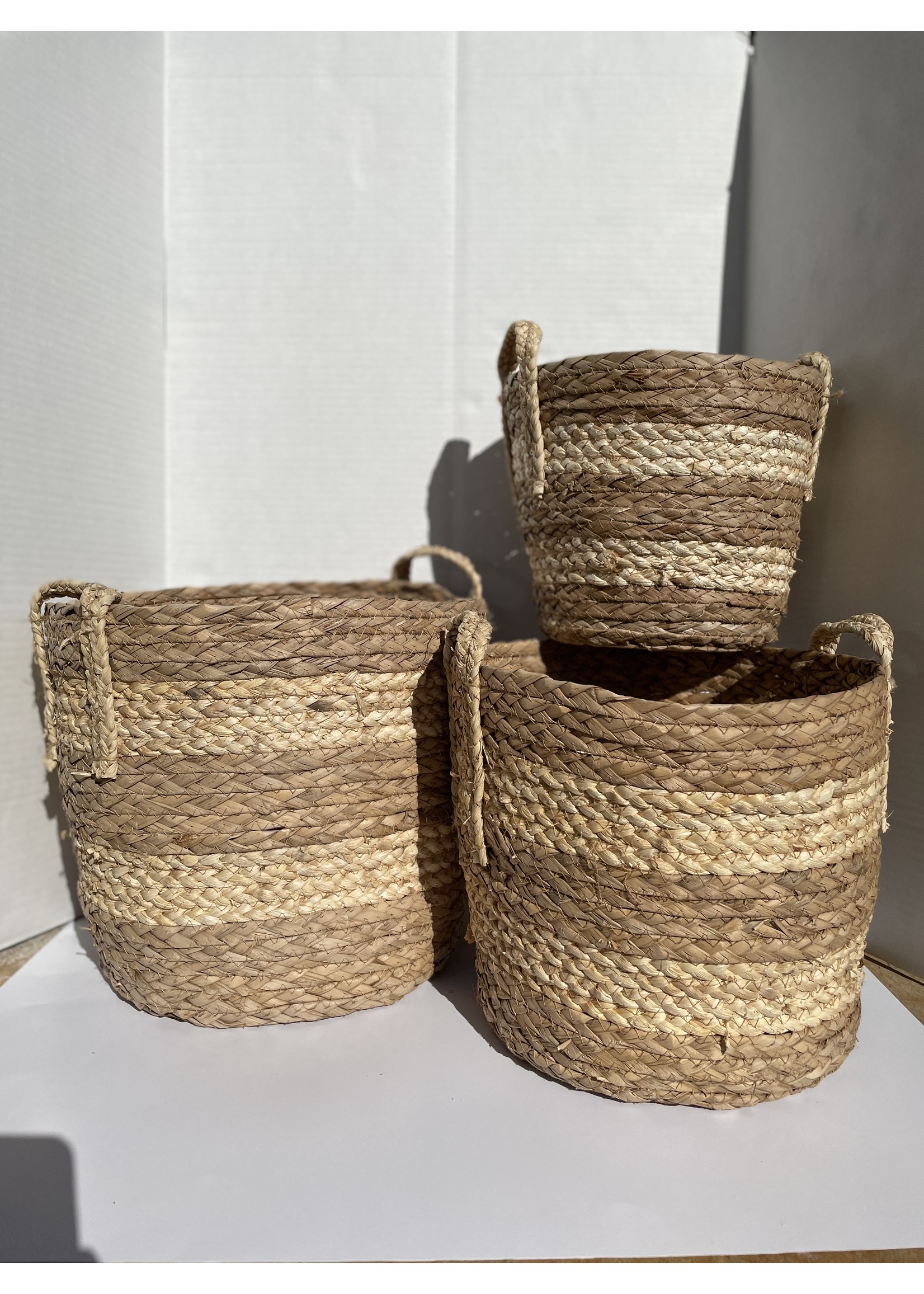 Woven Straw Baskets 3 Set