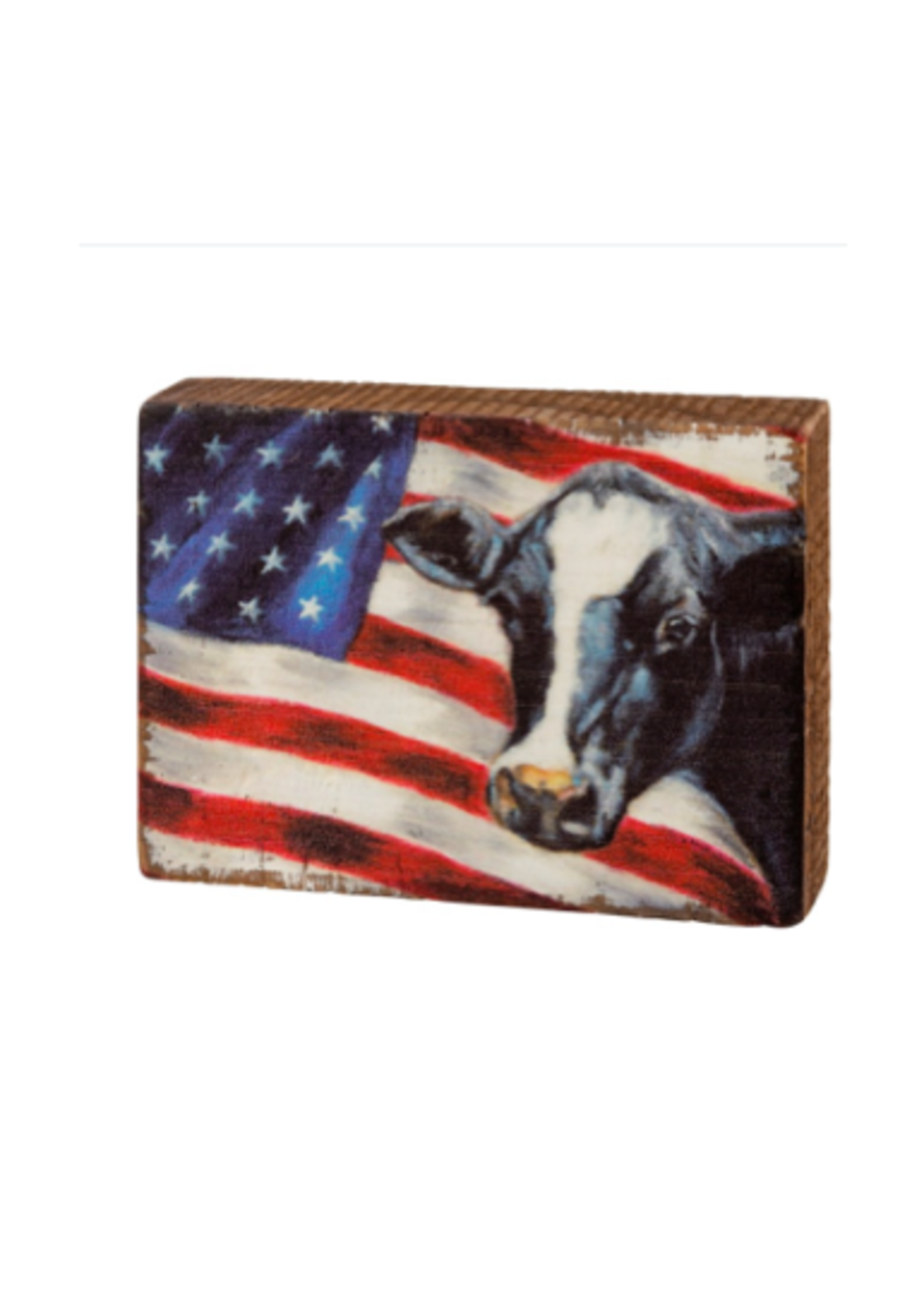 Block Sign - Flag Cow