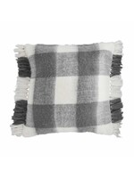 Gray Checked Brushed Pillow