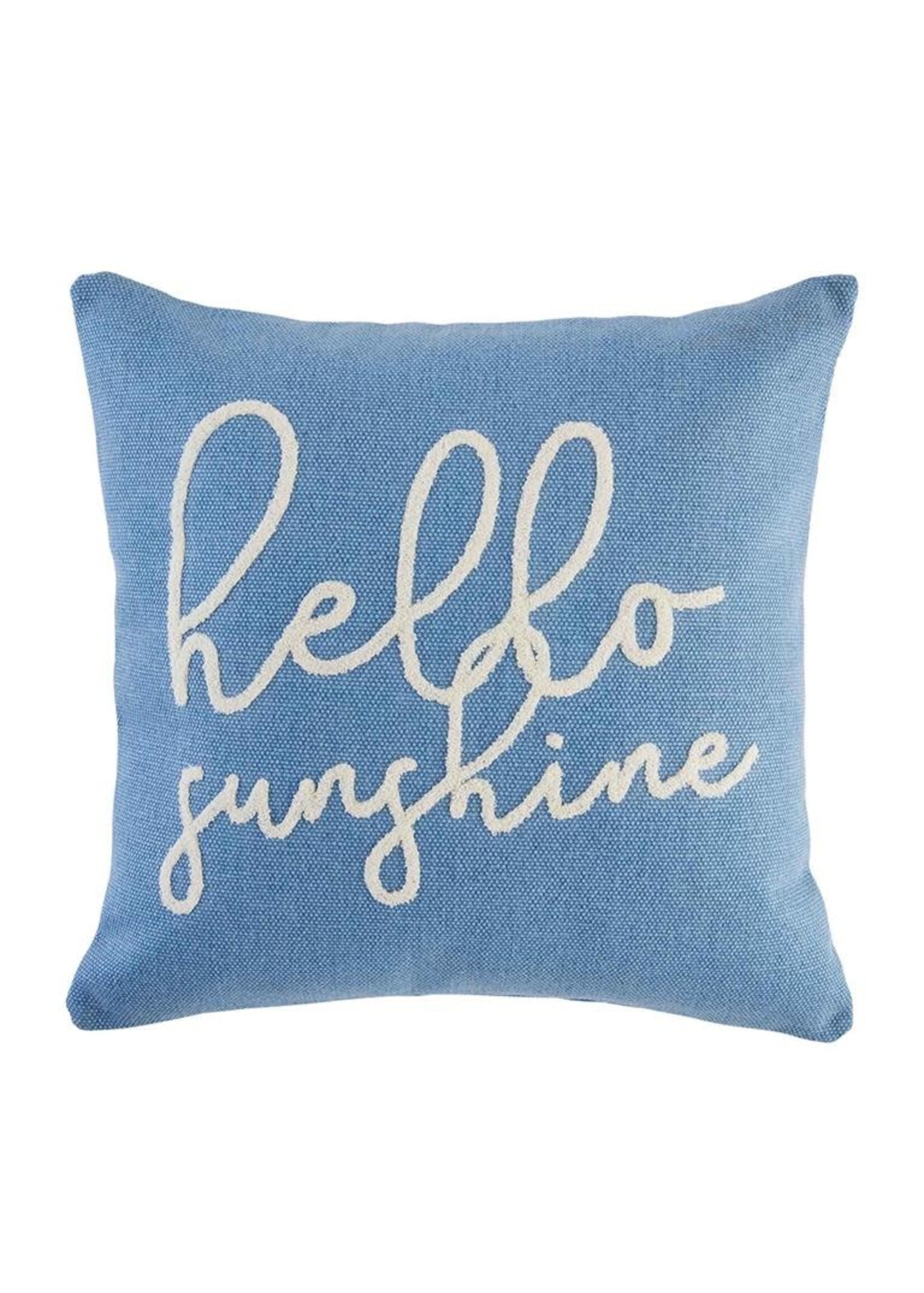 Blue Hello Sunshine Pillow