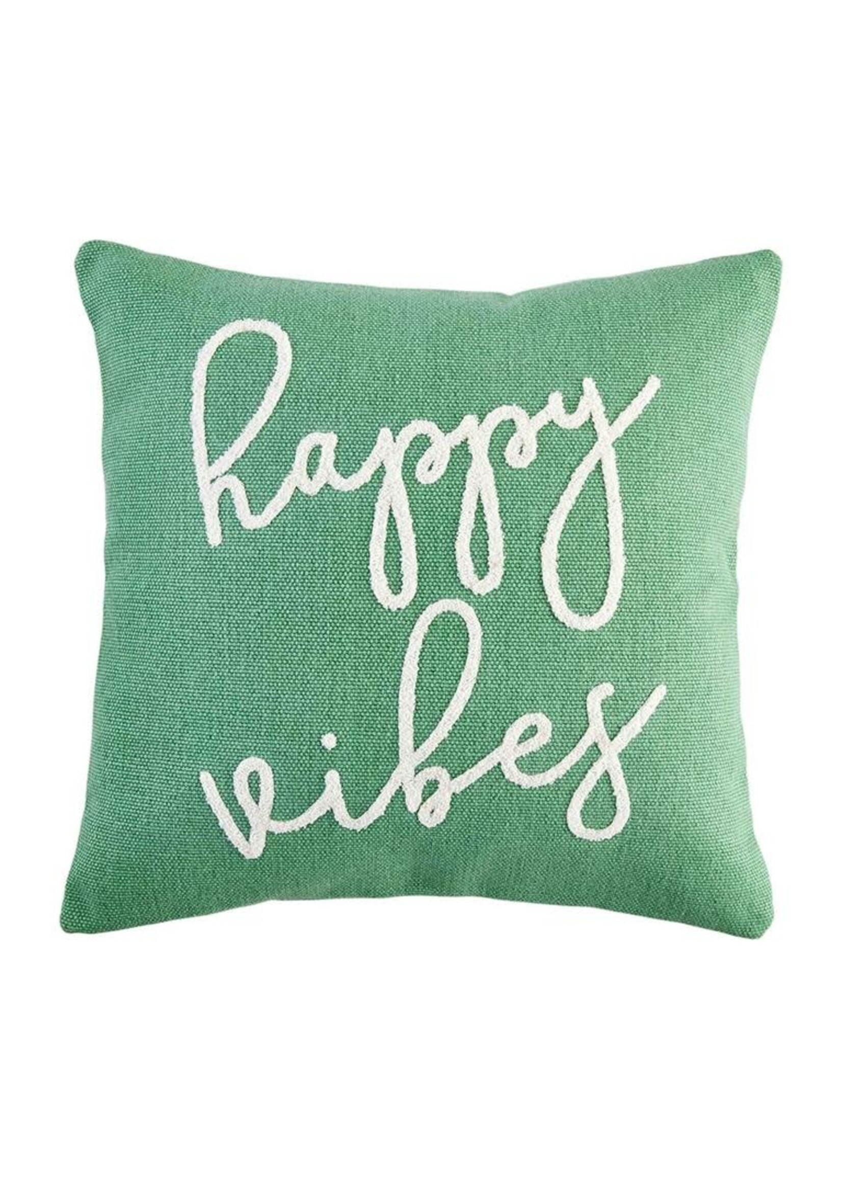 Green Happy Vibes Pillow