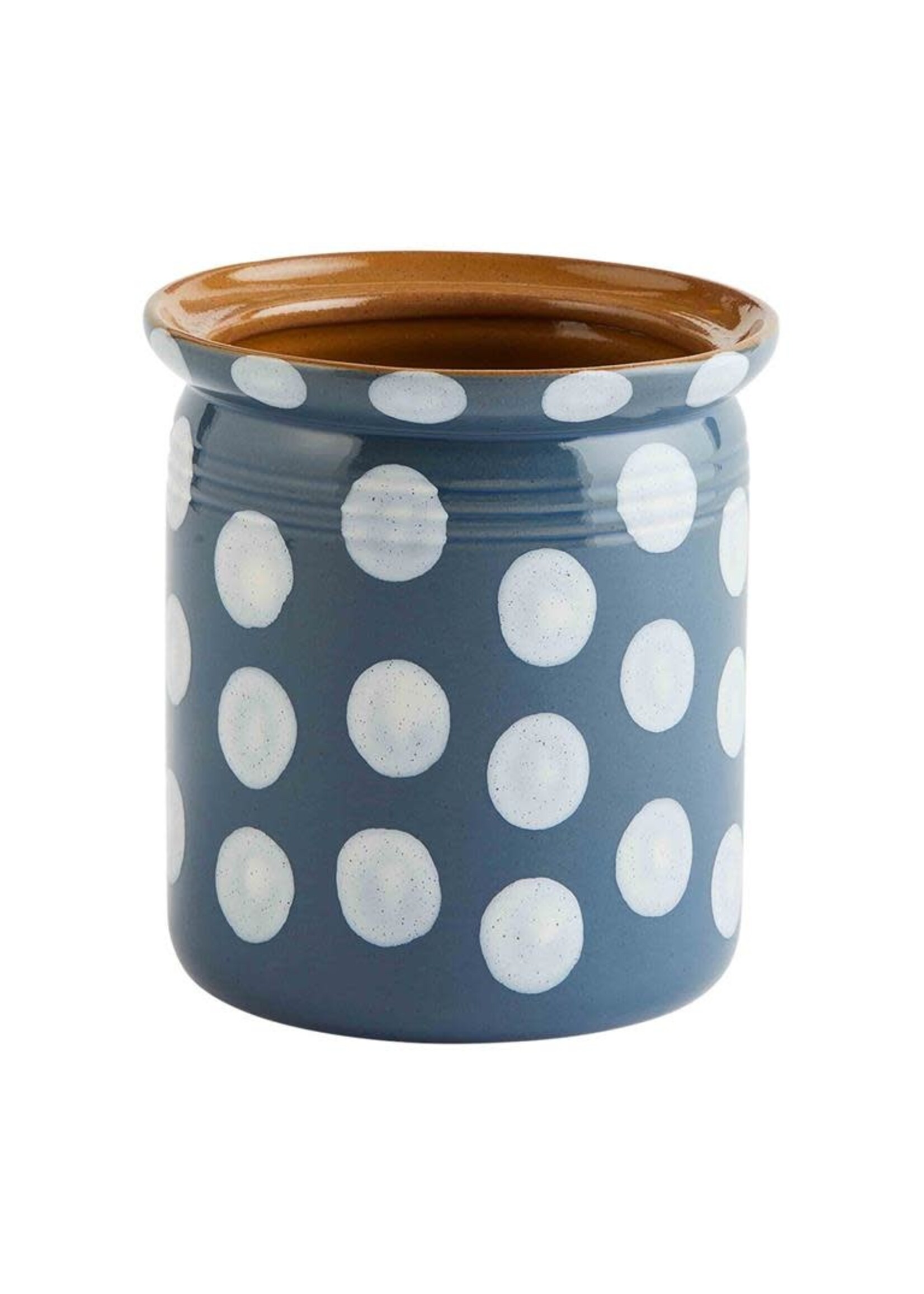 Blue Dotted Utensil Crock