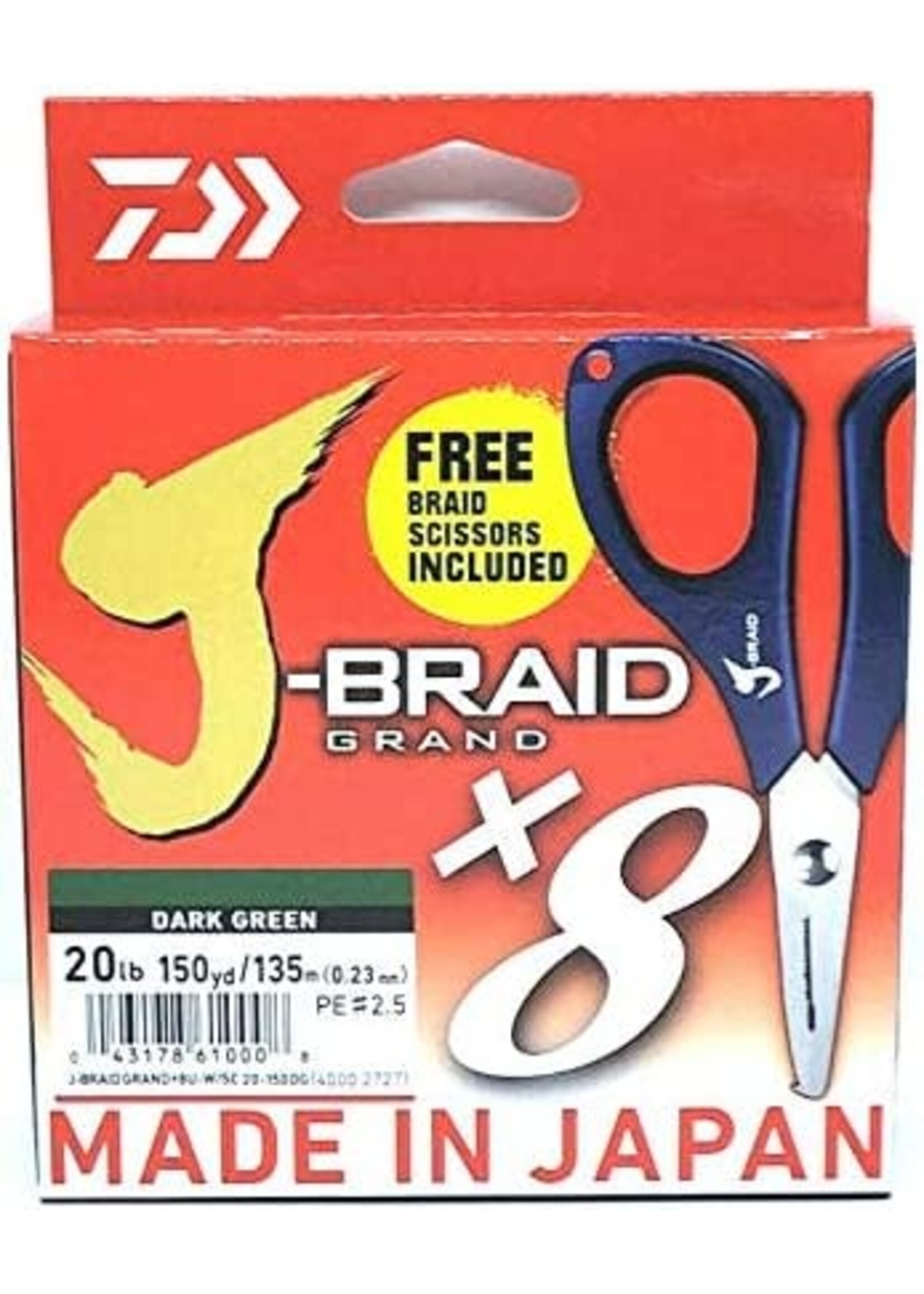 Daiwa J-Braid Grand X8 30lb with Scissors