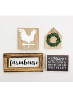 Foundations Decor Farmhouse Kit (Frame, Felt Sign, Mini House, Rooster)