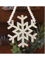 CWI Gifts Distressed Wooden Snowflake Beaded