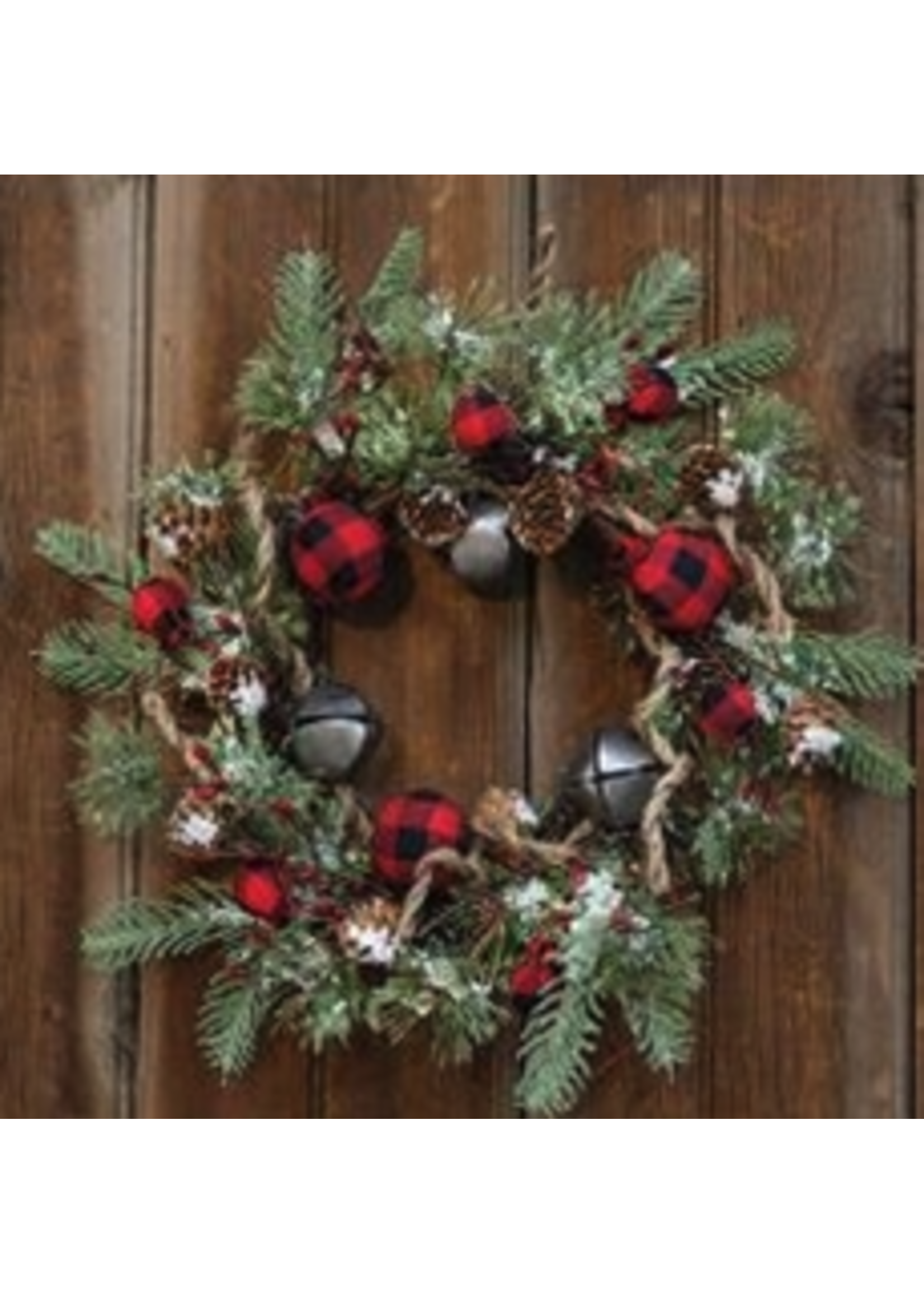 CWI Gifts Buffalo Gingham Country Holiday Wreath 17"