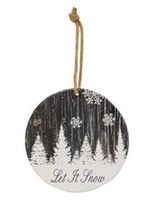 CWI Gifts Let It Snow Snowy Woodgrain 5"
