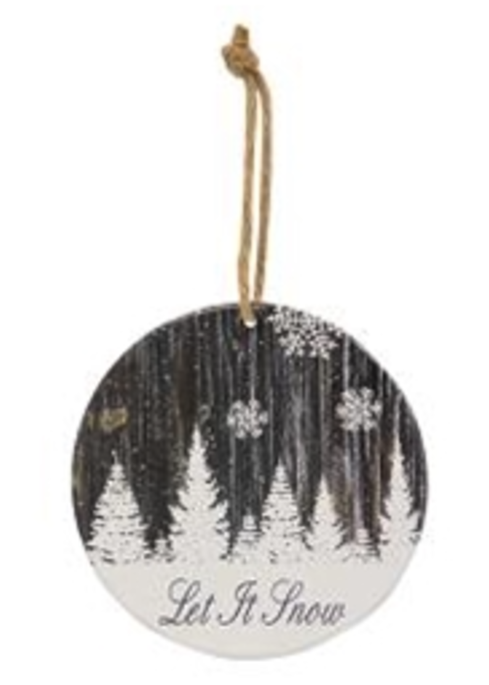 CWI Gifts Let It Snow Snowy Woodgrain 5"