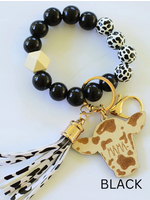Two and Crew Mama Cow Beaded Key Ring