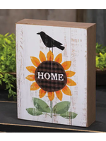 The Hearthside Collection Crow & Home Sunflower Box Sign