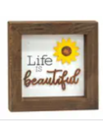 The Hearthside Collection Life Is Beautiful Sunflower Shadowbox Frame