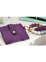 American Leather Goods Leather Keychain Wallet with Wristlet Bangle Bracelet Purple