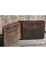 American Leather Goods Genuine Leather Bifold Wallet Handmade Wallet For Men Rustic Brown