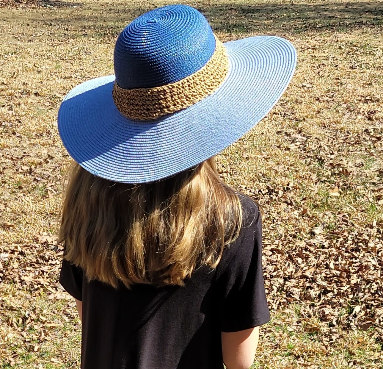 Two-Tone Blue Sun Hat - Maddie E's 