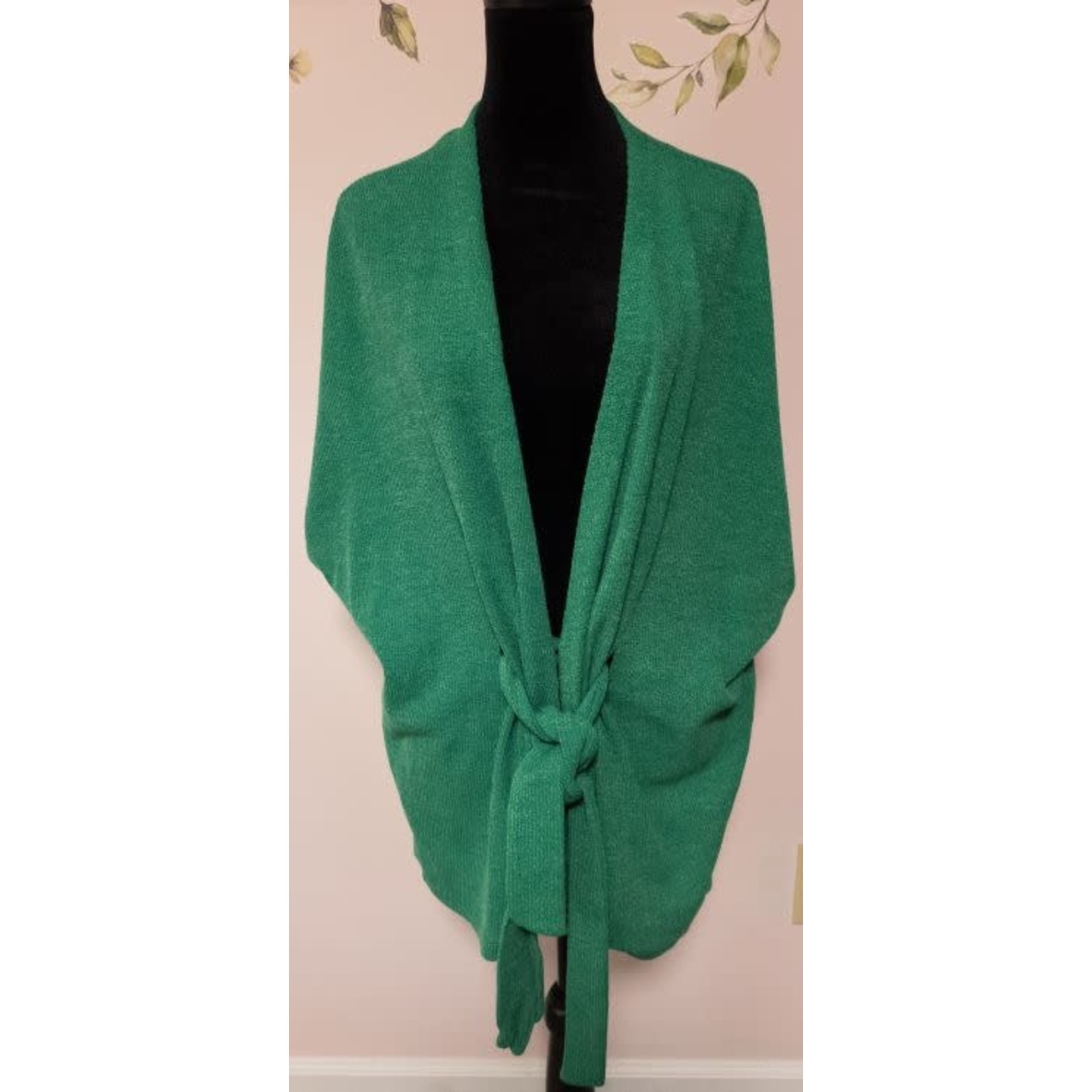 Emerald Green Front Tie Robe Cardigan 