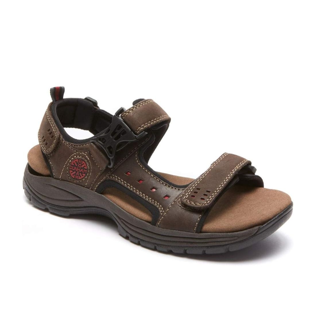 Dunham Spaulding Brook Men’s Brown Leather Three-Strap Sandals Size 15D Dunham Sandals & Flip-Flops for Men on Sale up to 90% Off  main image 2