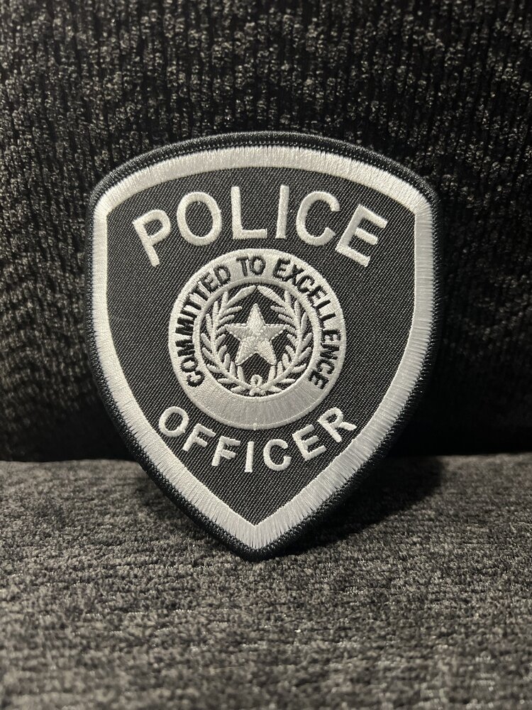 Custom Police Shoulder Patch Black/White