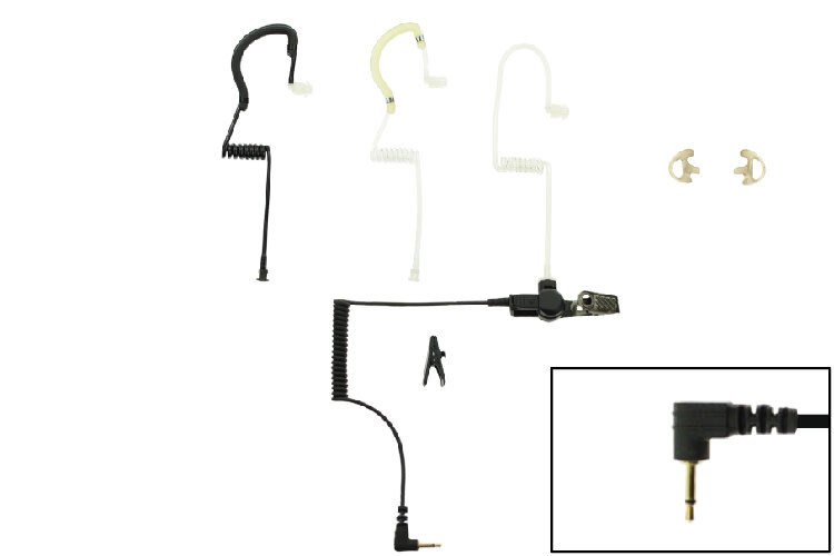 Ear Hugger Eartube earpiece for remote speaker mic with 2.5mm plug