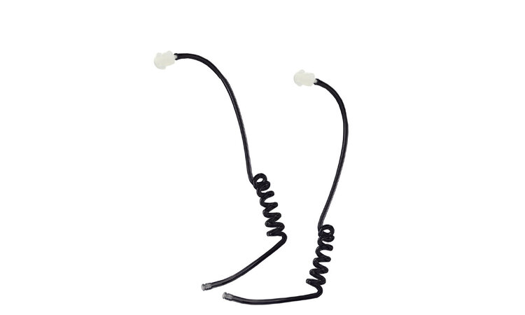 Ear Hugger Black Acoustic Tube with Mushroom Bud