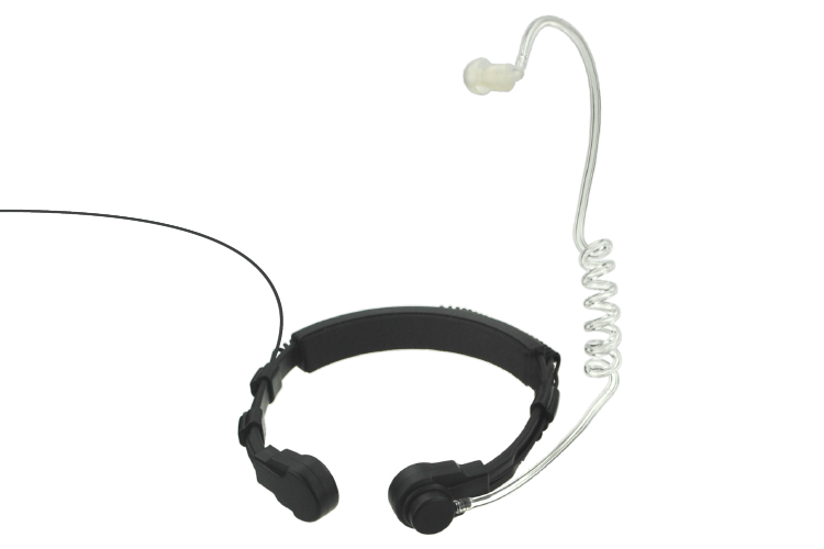 Ear Hugger Throat Microphone with Quick Disconnect for Motorola APX, XPR and SRX
