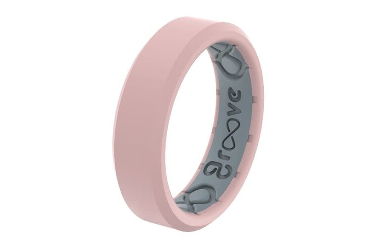 Groovelife GROOVE RING® EDGE ROSE QUARTZ THIN