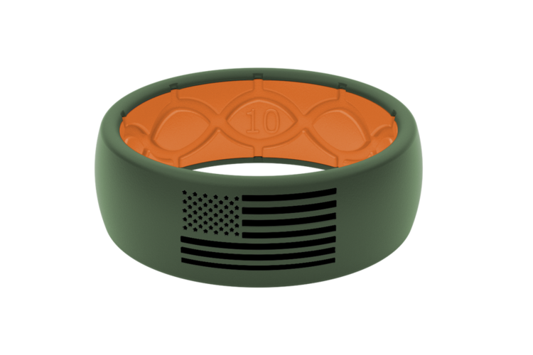 Groovelife GROOVE RING® HERO - AMERICA MOSS GREEN & BLACK FLAG