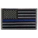 Hero's Pride U.S. Flag, Grey/Black, Blue Stripe, Grey Border, 3-3/8 x 2“