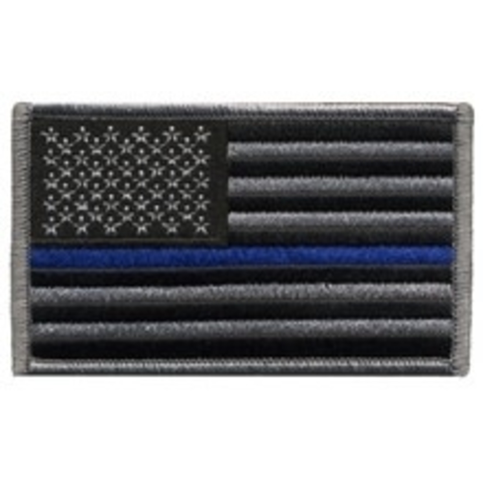 Hero's Pride U.S. Flag, Grey/Black, Blue Stripe, Grey Border, 3-3/8 x 2“