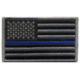 Hero's Pride U.S. Flag, Grey/Black, Blue Stripe, Grey Border, 3-3/8 x 2“